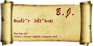 Boár Jákob névjegykártya